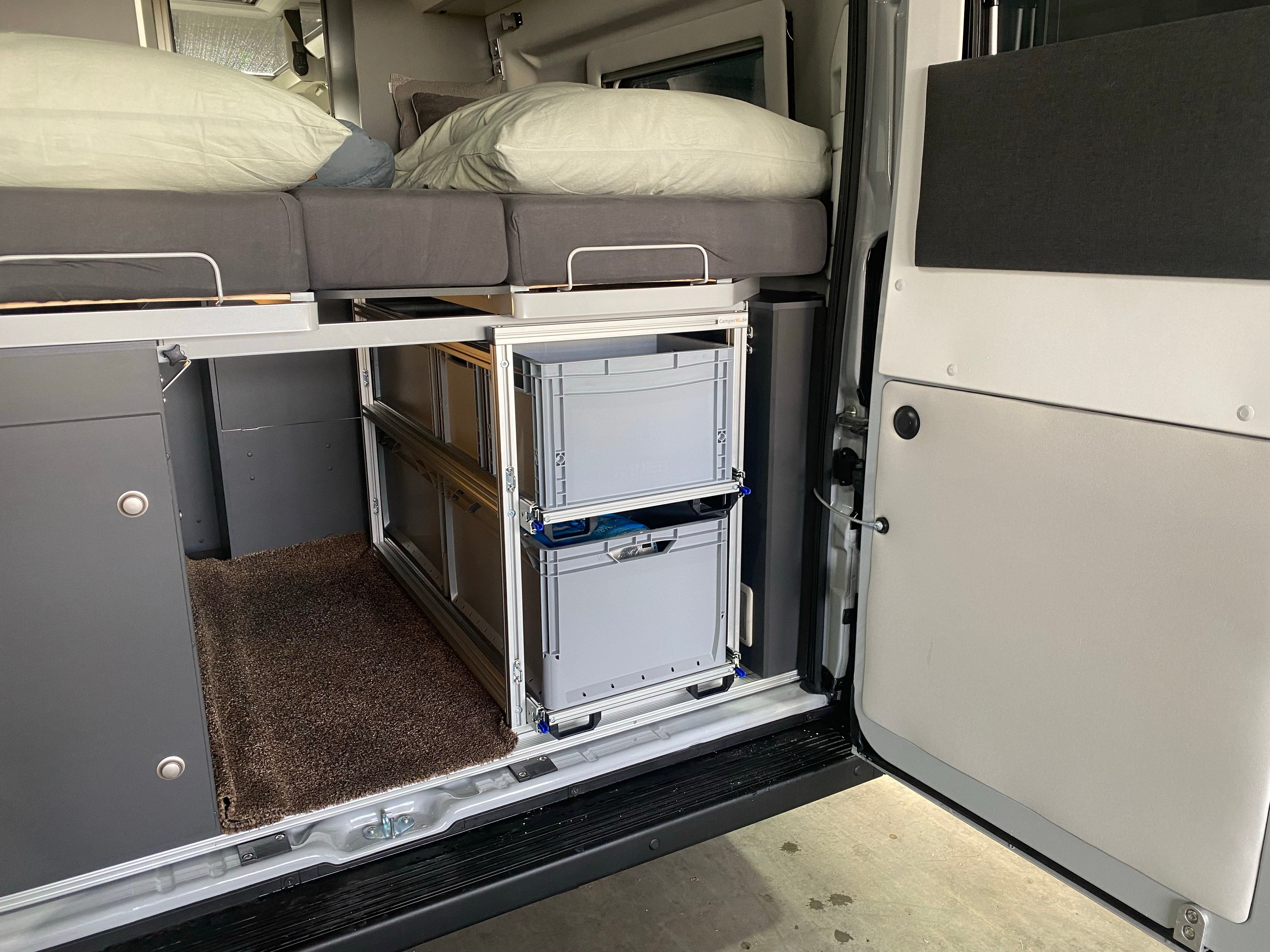 Heckauszug ADRIA TWIN 640 SLB - Ordnung und Sicherheit im Camper - Stabile Konstruktion Euroboxgenormt