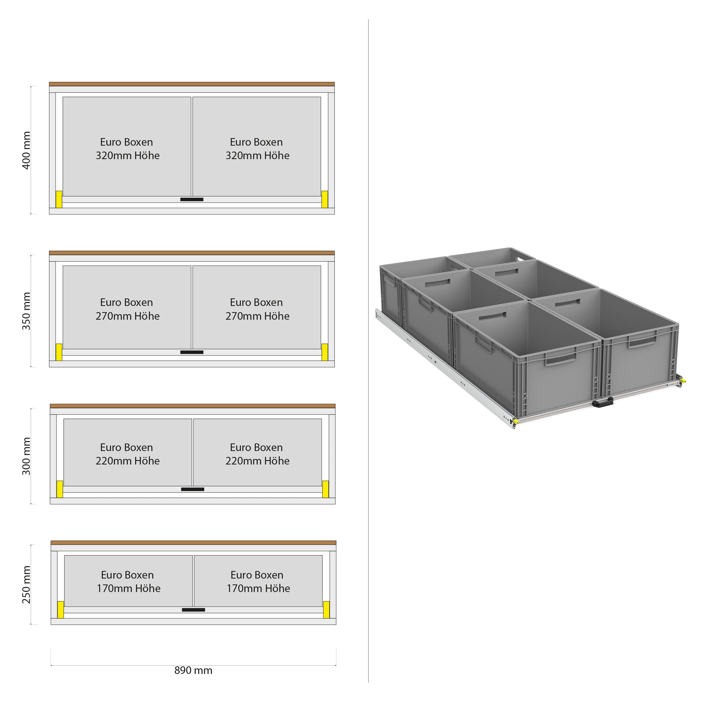 Bagudtræk til camper kassevogn med hylde 1200mm x 400mm