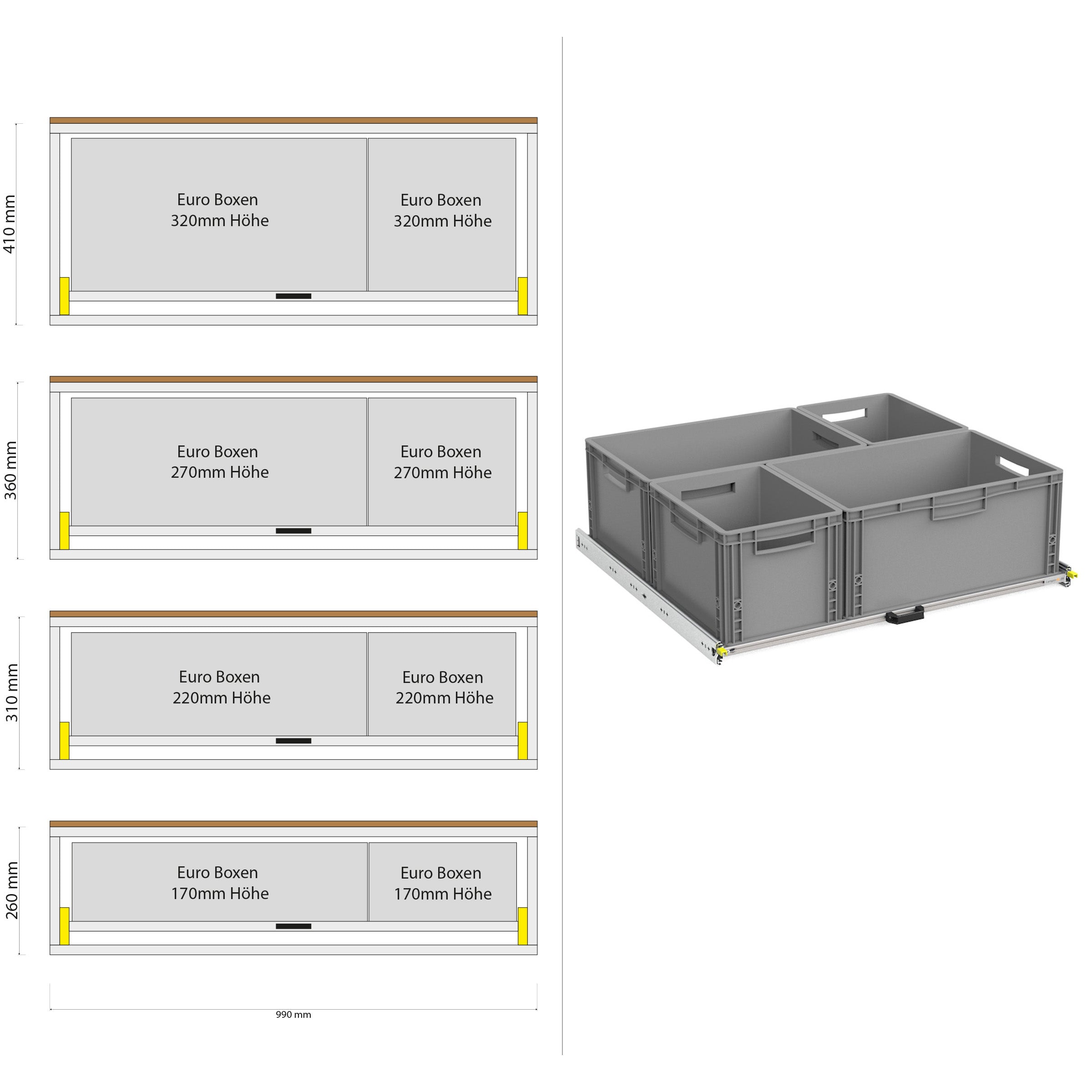 Bagudtræk til camper kassevogn med hylde 1200mm x 400mm