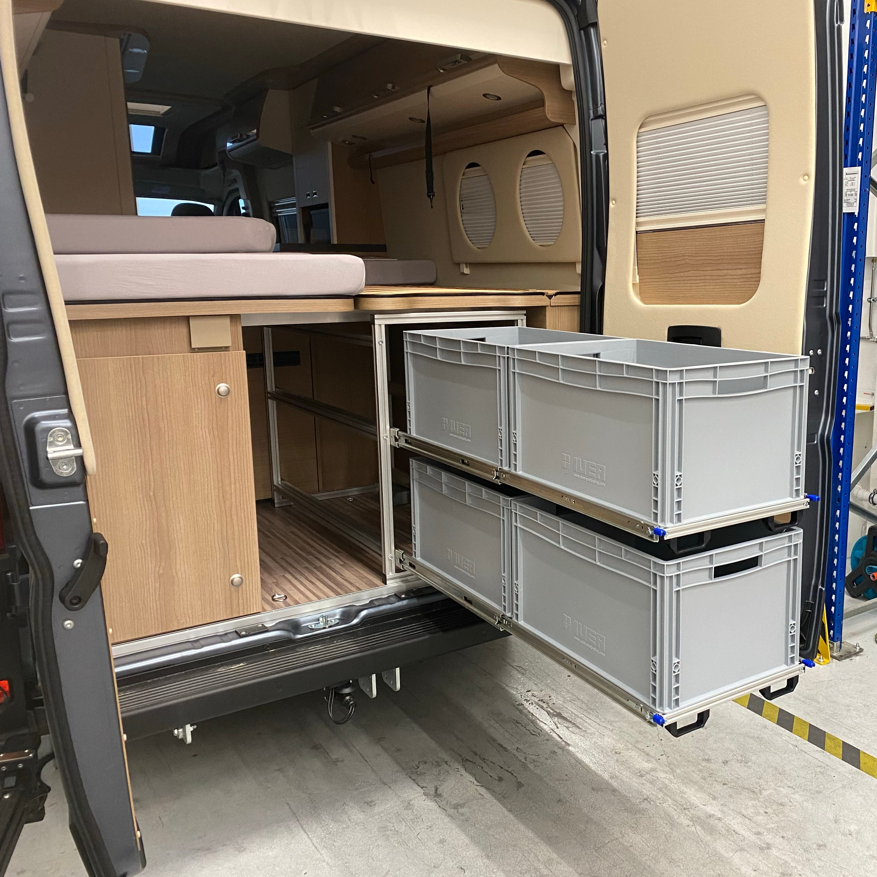 Heckasuzug Malibu 640 LE - Vollauszug mit 2 Etagen - Stabile Konstruktion - Euroboxoptimiert für den täglich Gebrauch