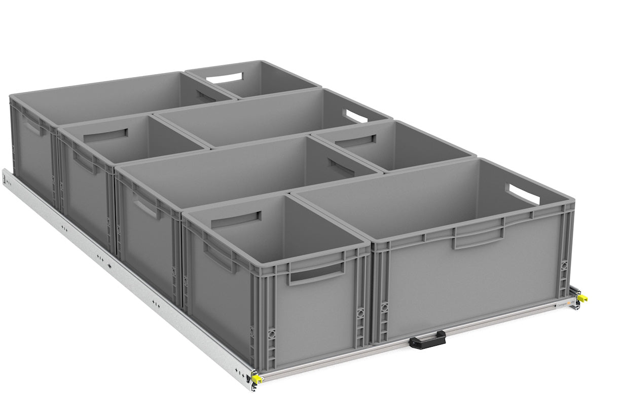 DIY rear pull-out Eurobox variants XS-XXL 400mm-1800mm