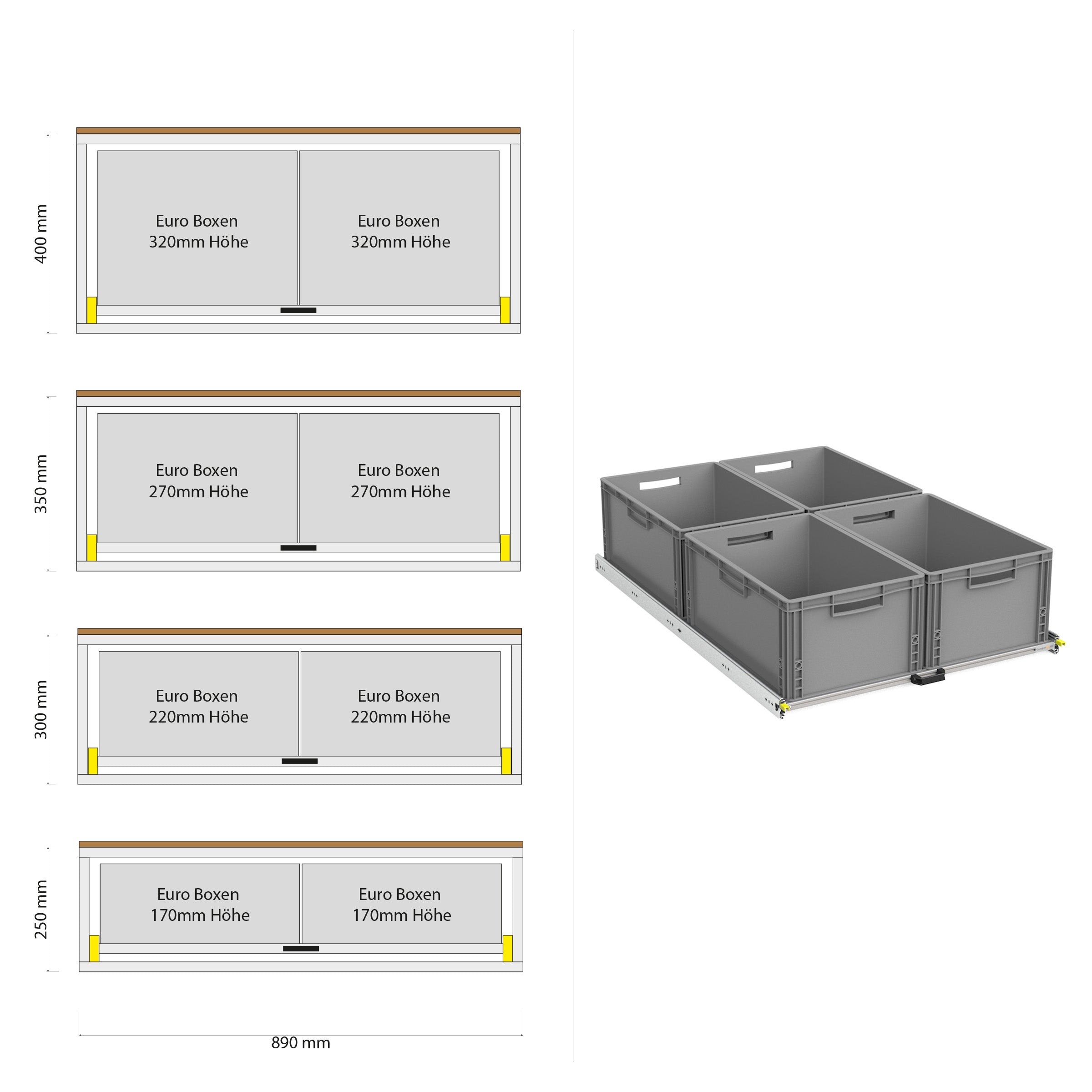 Bagudtræk til camper kassevogn med hylde 1200mm x 400mm