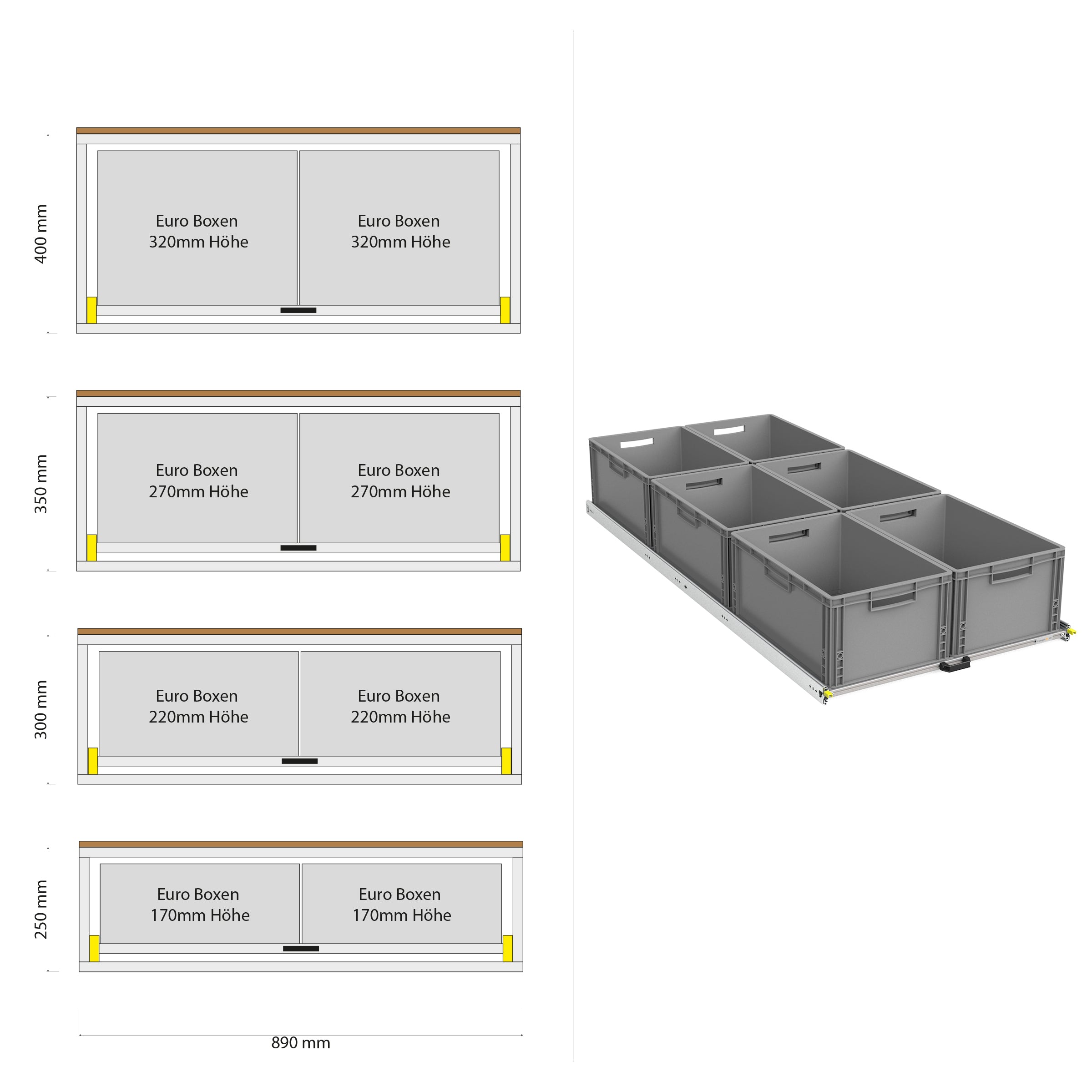 Bagudtræk til camper kassevogn med hylde 1200mm x 400mm
